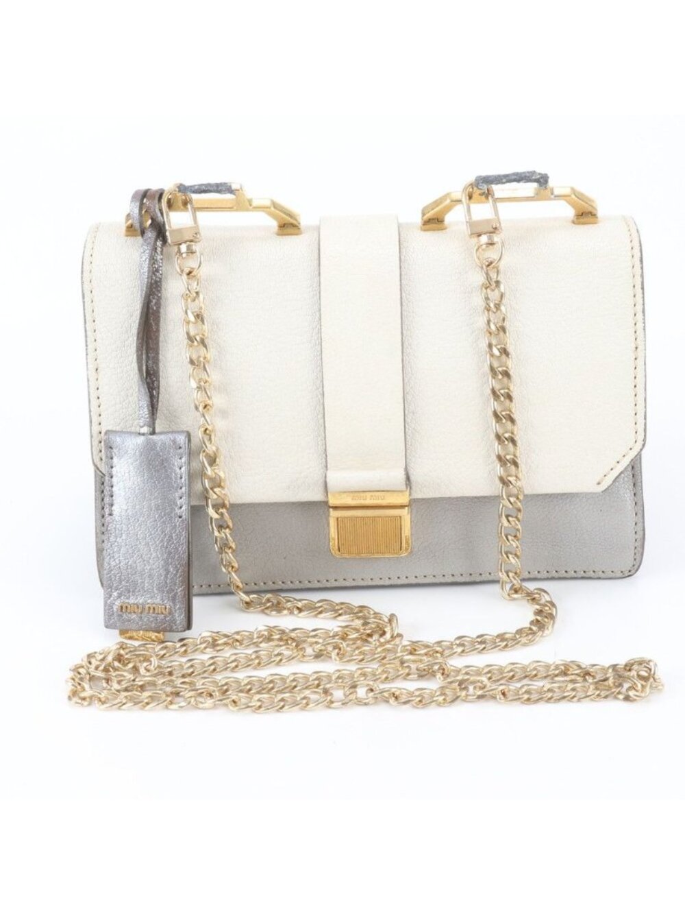 Miu Miu Madras Leather Chain Shoulder Bag